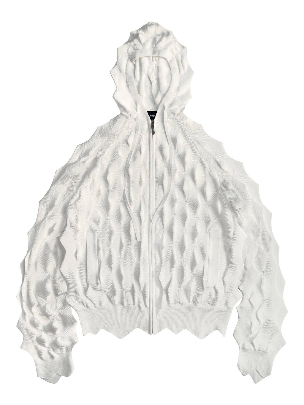 Худи на молнии SPIKED Slim [white]