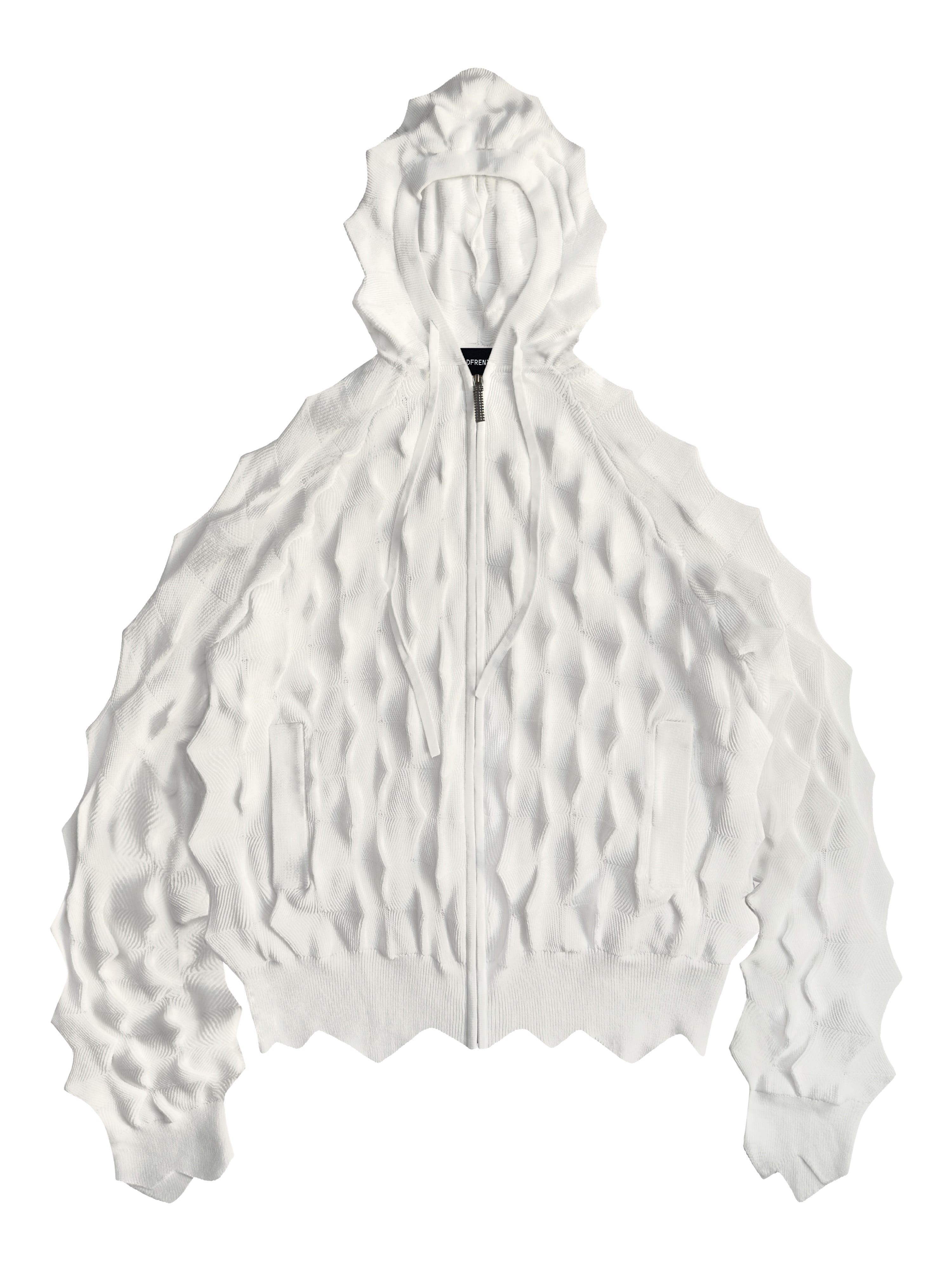 Худи на молнии SPIKED Slim [white]