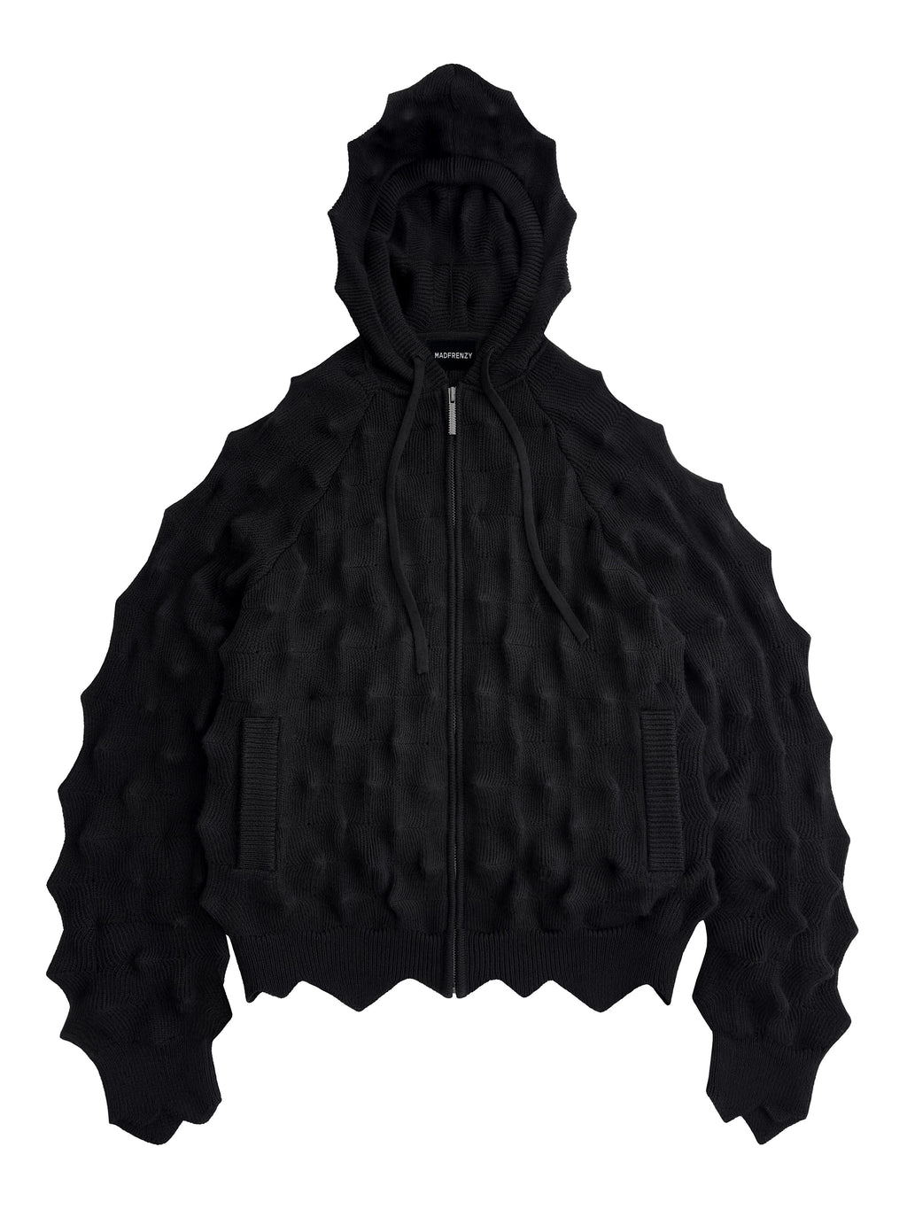 Худи на молнии SPIKED Slim [black]
