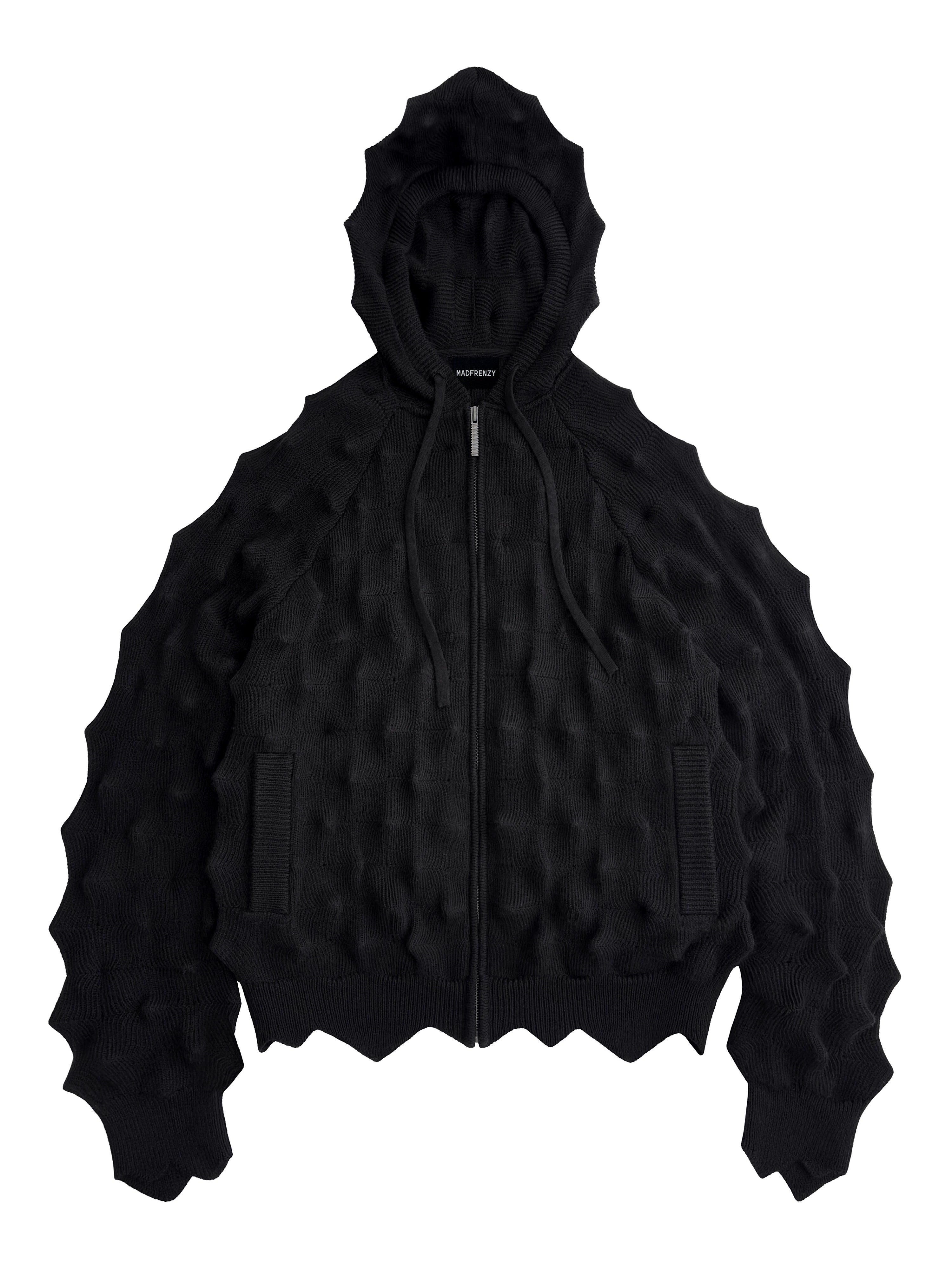 Худи на молнии SPIKED Slim [black]