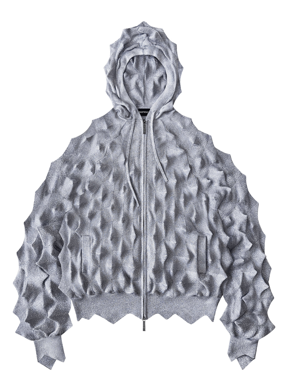 Худи на молнии SILVER Spiked