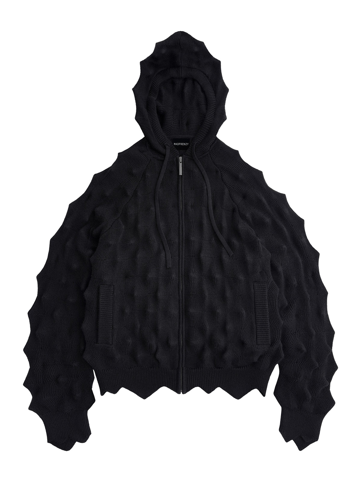 Худи на молнии BLACK Spiked