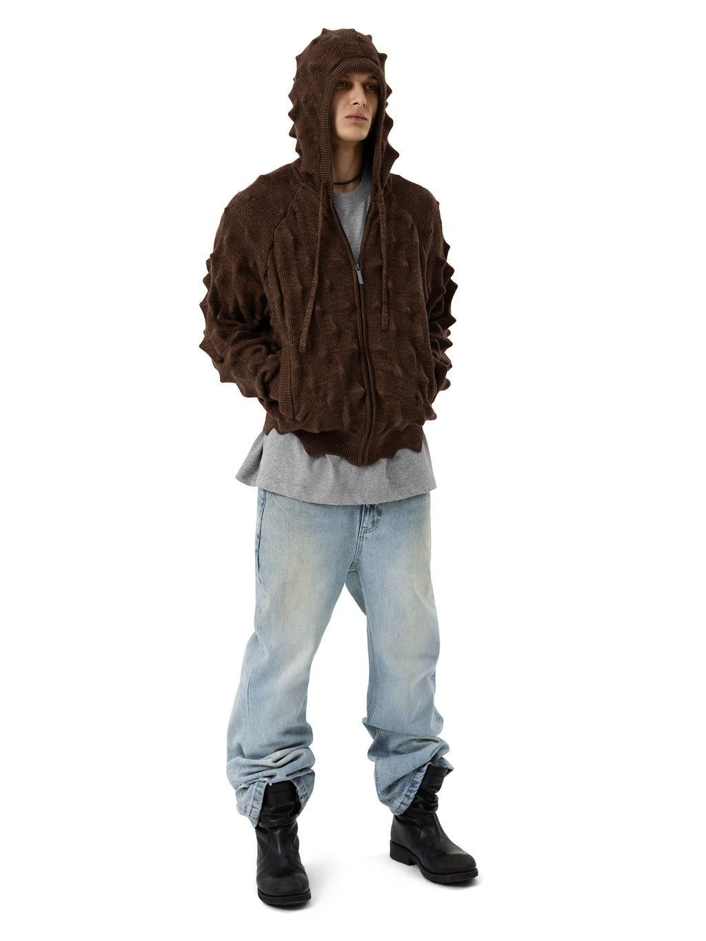 Худи на молнии SPIKED [brown]