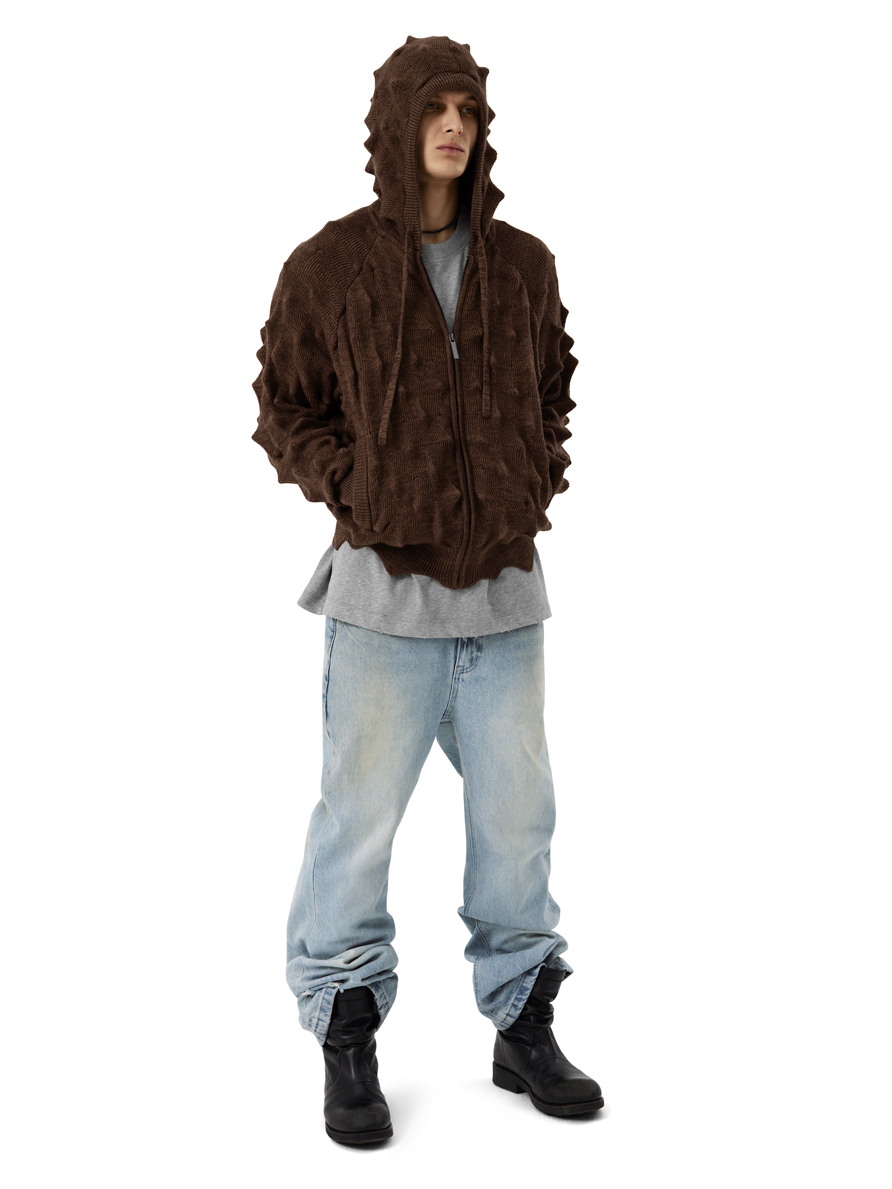 Худи на молнии SPIKED [brown]