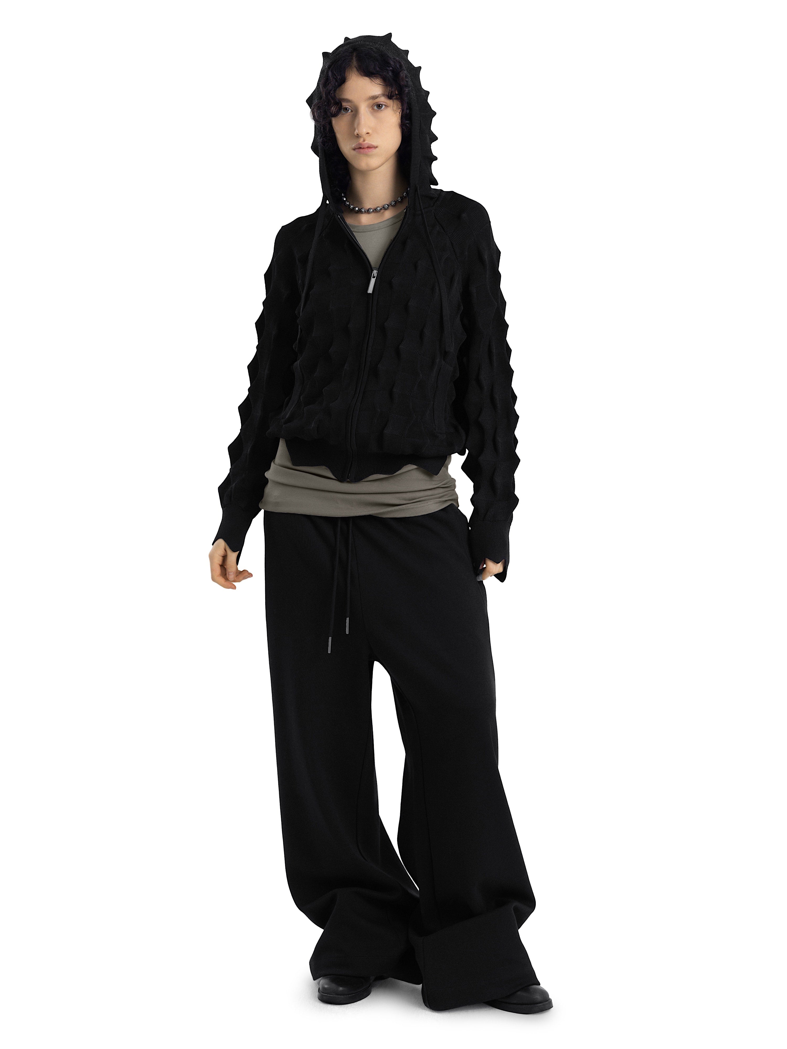 Худи на молнии SPIKED Slim [black]