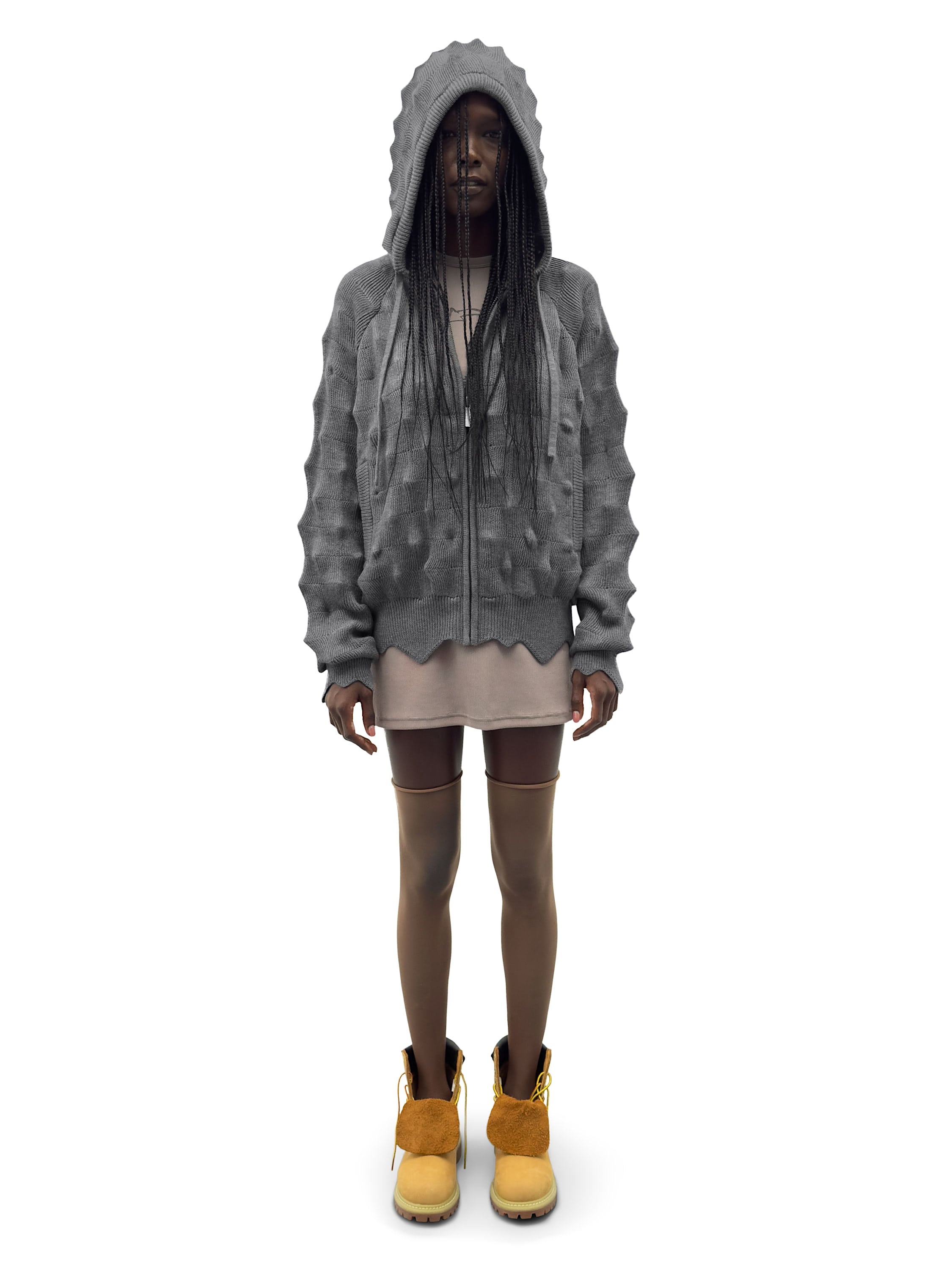 Худи SPIKED Zip-Up [grey]