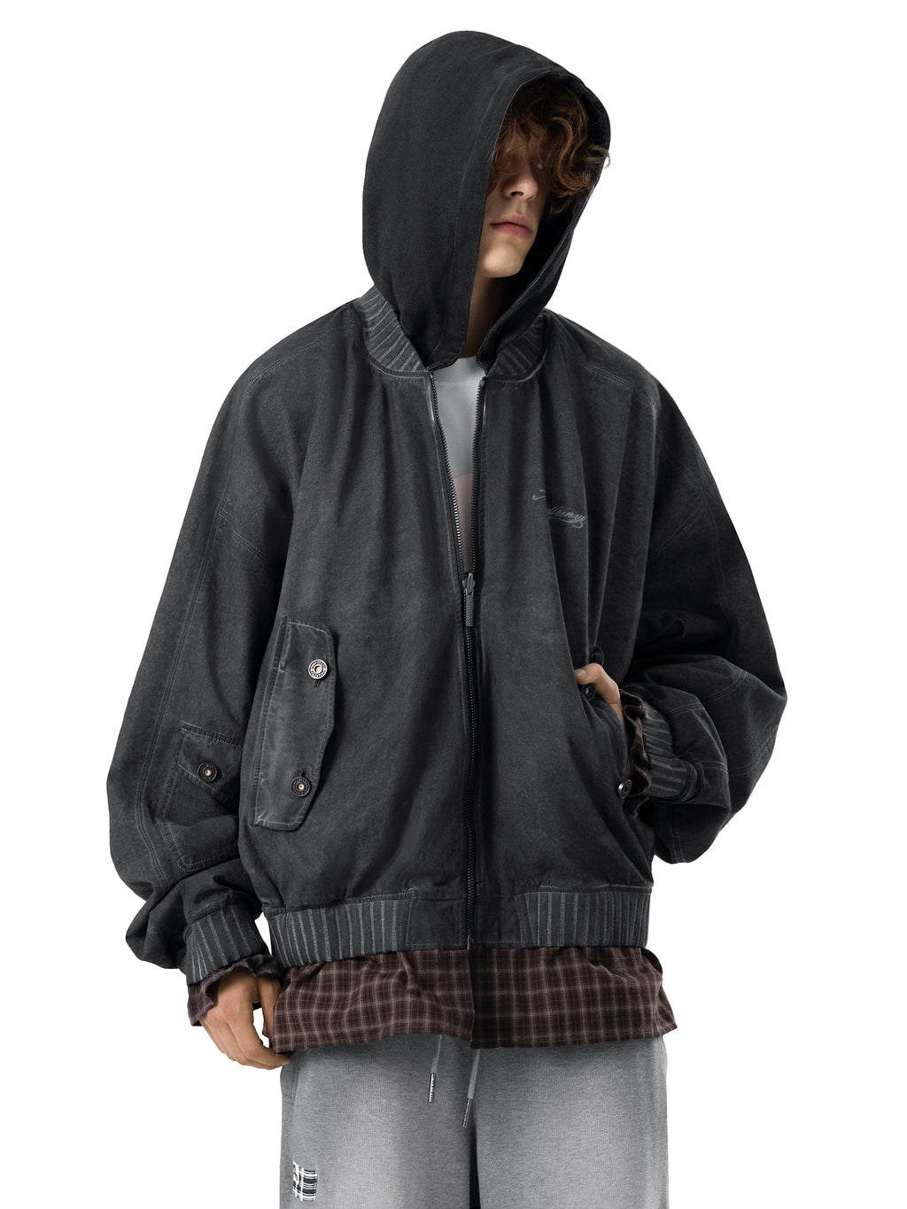 Бомбер с капюшоном OVERSIZED
