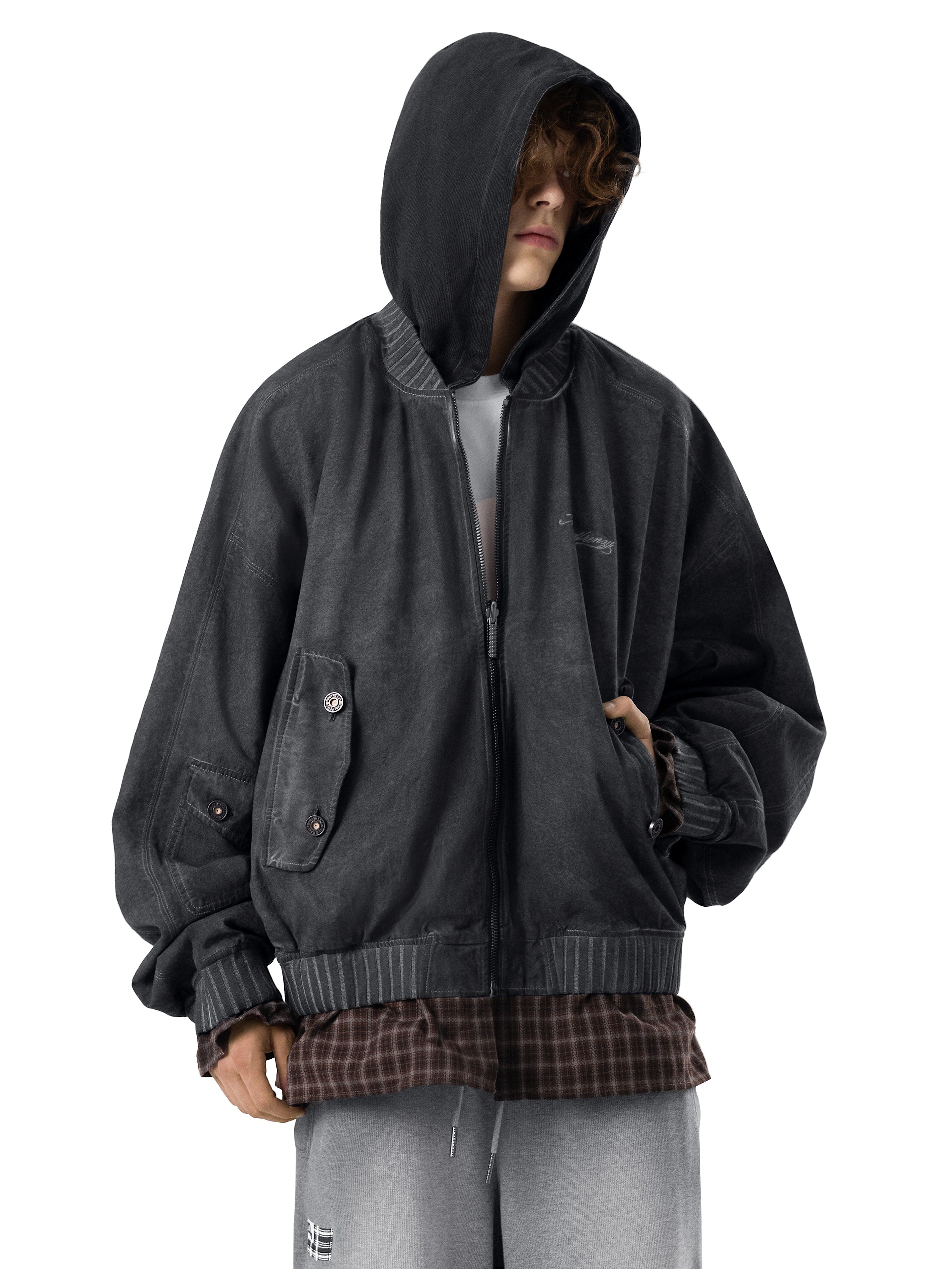 Бомбер с капюшоном OVERSIZED
